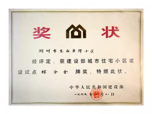 全國城市住宅小區(qū)建設(shè)試點(diǎn)綜合金牌獎(jiǎng)——東白魚潭小區(qū)